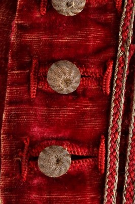 Lot 101 - A rare crimson velvet jerkin, circa 1610-25,...