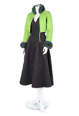 Lot 315 - A Jean Paul Gaultier quilted black dress and...