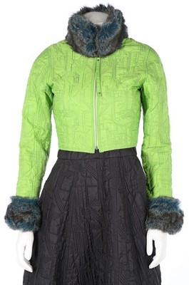 Lot 315 - A Jean Paul Gaultier quilted black dress and...