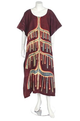 Lot 344 - Two Michael O'Connell printed cotton dresses,...