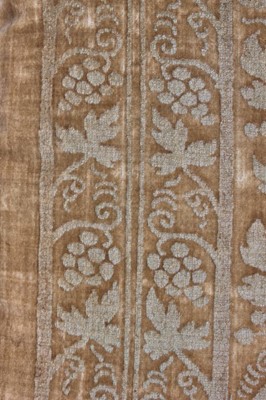 Lot 345 - A pair of Mariano Fortuny stencilled velvet...