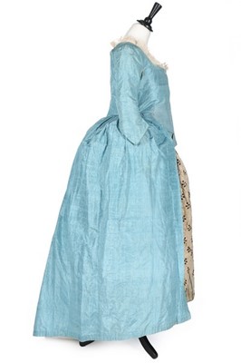 Lot 124 - A blue watered silk maternity robe à la...