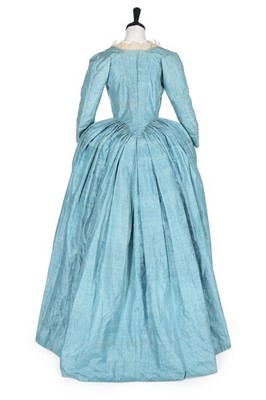 Lot 124 - A blue watered silk maternity robe à la...