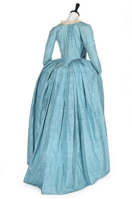 Lot 124 - A blue watered silk maternity robe à la...