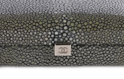 Lot 33 - A Chanel shagreen box-clutch, modern, with...