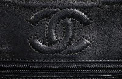 Lot 32 - A Chanel octagonal black alligator bag,...