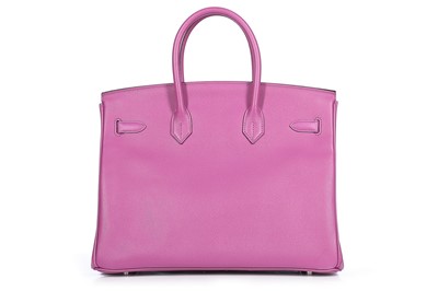 Lot 9 - An Hermès cyclamen-pink togo leather Birkin,...