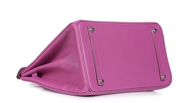 Lot 9 - An Hermès cyclamen-pink togo leather Birkin,...
