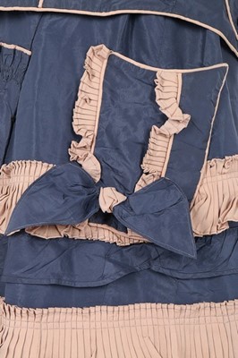 Lot 136 - A bi-colour silk faille gown, late 1870s, the...