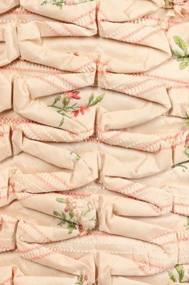 Lot 116 - A striped and floral brocaded pink silk robe à...
