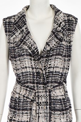 Lot 75 - A Chanel Lesage tweed sleeveless coat, circa...