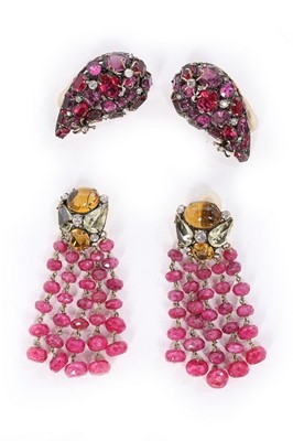 Lot 62 - Seven pairs of Iradj Moini earrings, probably...