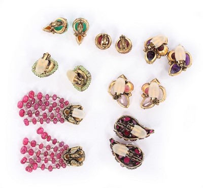 Lot 62 - Seven pairs of Iradj Moini earrings, probably...