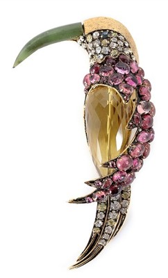 Lot 45 - A fine Iradj Moini exotic bird brooch, 1990s,...