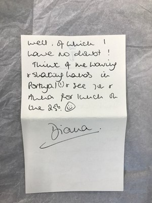 Lot 375 - Princess Diana handwritten note to Victor...