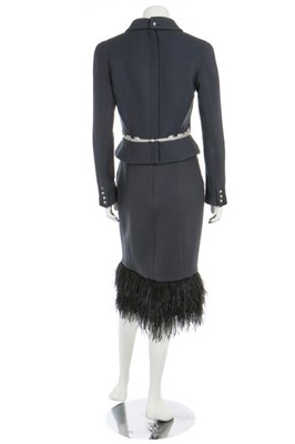 Lot 107 - A Chanel black wool-blend ensemble, circa 2002,...