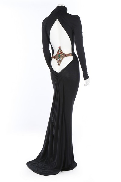 Sold at Auction: A Jean-Louis Scherrer by Stephane Rolland sequined  silver-mesh evening gown