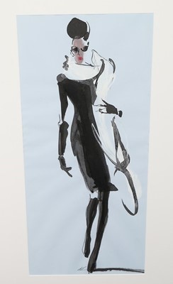 Lot 311 - Two David Downton watercolour fashion...