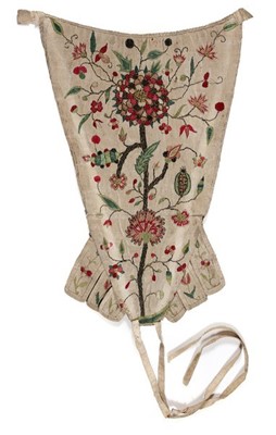 Lot 127 - An embroidered silk grosgrain stomacher, circa...