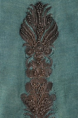 Lot 103 - A pair of teal silk stockings, early 18th...