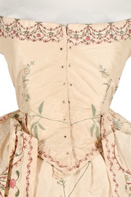 Lot 121 - A rare painted silk robe à la polonaise,...