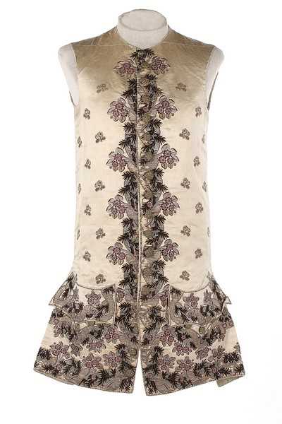 Lot 122 - A woven-to-shape brocaded satin waistcoat,...