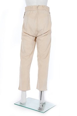 Lot 135 - A pair of Holland-cotton men's trousers, circa...