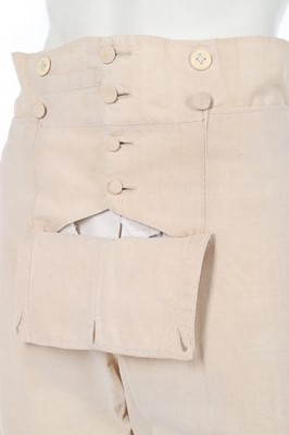 Lot 135 - A pair of Holland-cotton men's trousers, circa...