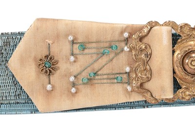 Lot 134 - Three pairs of garters, comprising:...