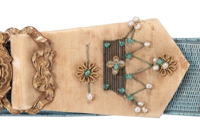 Lot 134 - Three pairs of garters, comprising:...