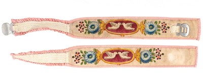 Lot 134 - Three pairs of garters, comprising:...