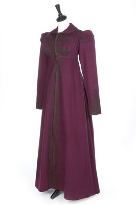 Lot 137 - A rare purple wool pelisse robe, 1810-20, with...