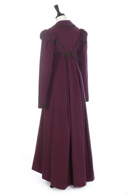 Lot 137 - A rare purple wool pelisse robe, 1810-20, with...