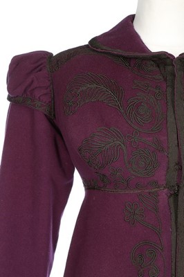 Lot 137 - A rare purple wool pelisse robe, 1810-20, with...