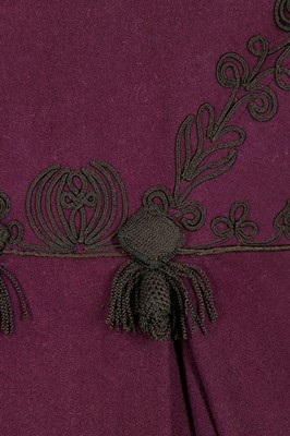 Lot 137 - A rare purple wool pelisse robe, 1810-20, with...
