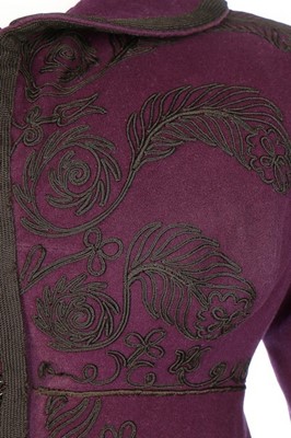 Lot 137 - A rare purple wool pelisse robe, 1810-20, with...
