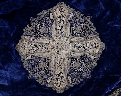 Lot 175 - A rare Paul Poiret couture blue velvet...