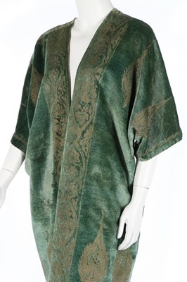 Lot 163 - A Mariano Fortuny stencilled green velvet...