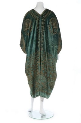 Lot 161 - A fine Mariano Fortuny stencilled green velvet...