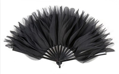 Lot 178 - A rare Duvelleroy for Chanel black organza fan,...