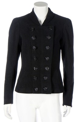 Lot 183 - A Schiaparelli couture black wool...