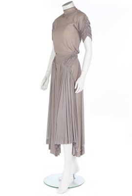 Lot 202 - A Madame Grès couture dove-grey silk jersey...