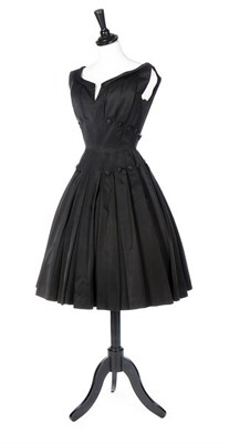 Lot 216 - An Hubert de Givenchy couture black satin...