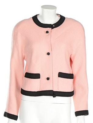 Lot 4 - A Chanel Boutique pink tweed jacket,...