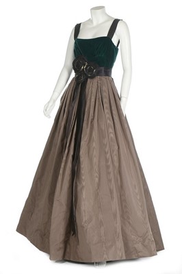 Lot 113 - A Marc Jacobs velvet and taffeta evening gown,...