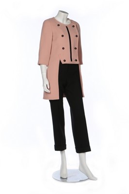 Lot 130 - A Chanel dusky-pink wool military-inspired...