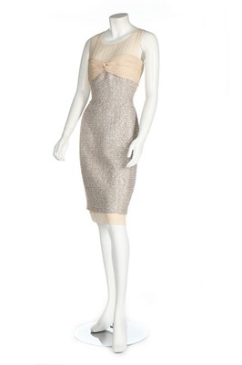 Lot 303 - A Chanel tweed and chiffon dress, 2005,...