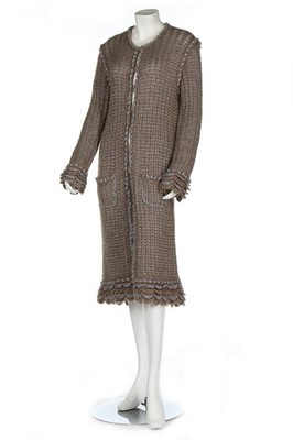 Lot 306 - A group of Chanel taupe metallic knitted...