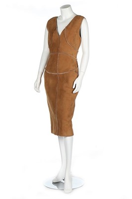 Lot 307 - A Chanel tan sheepskin dress, 1999, labelled...