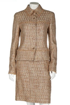 Lot 308 - A Chanel gold-coloured tweed suit, 2005,...